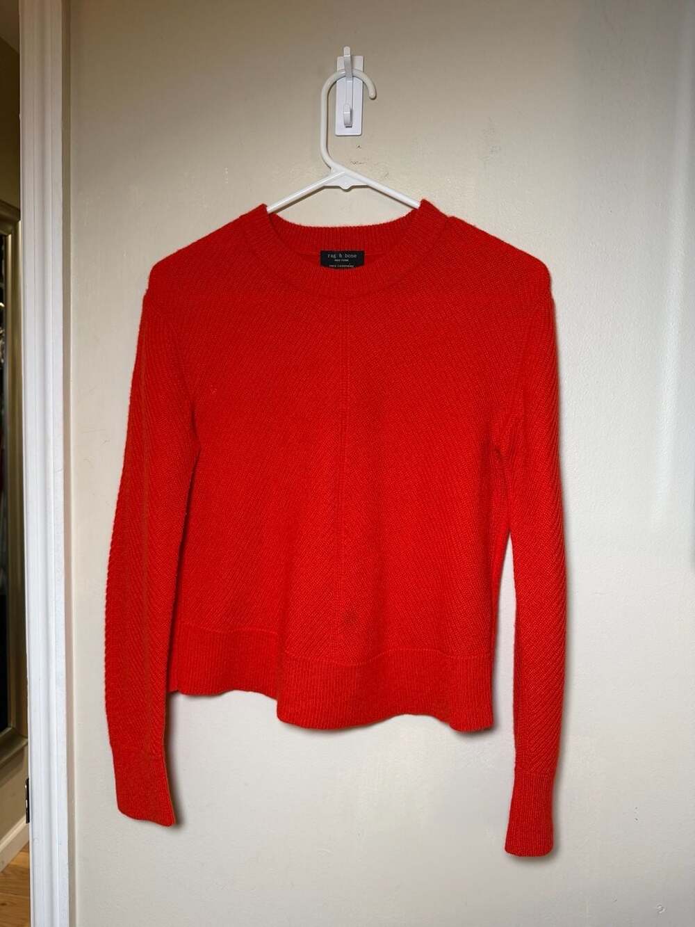 Rag & Bone Valentina Ribbed Cashmere Sweater Size XS Red